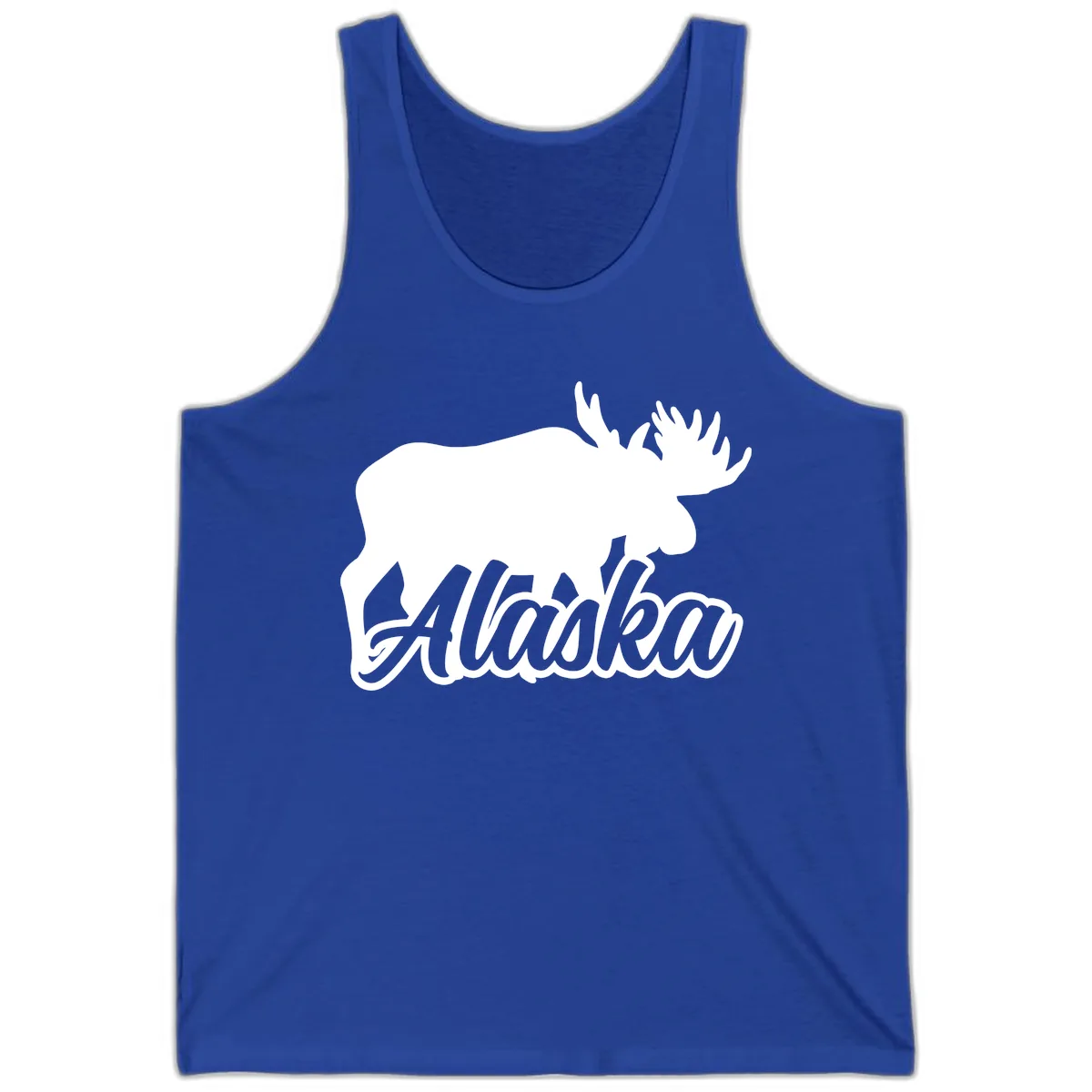 Moose Alaska Silhouette Design Tank in True Royal