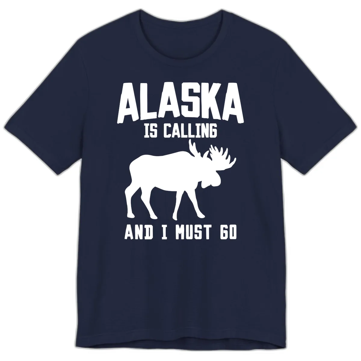 Alaska Is Calling Moose Premium T-Shirt in Navy