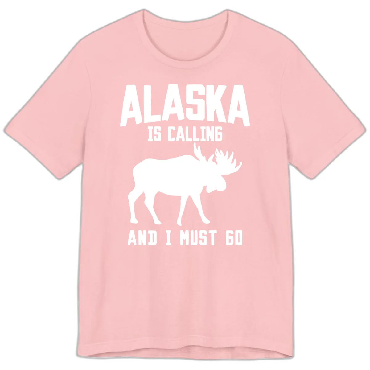 Alaska Is Calling Moose Premium T-Shirt in Pink