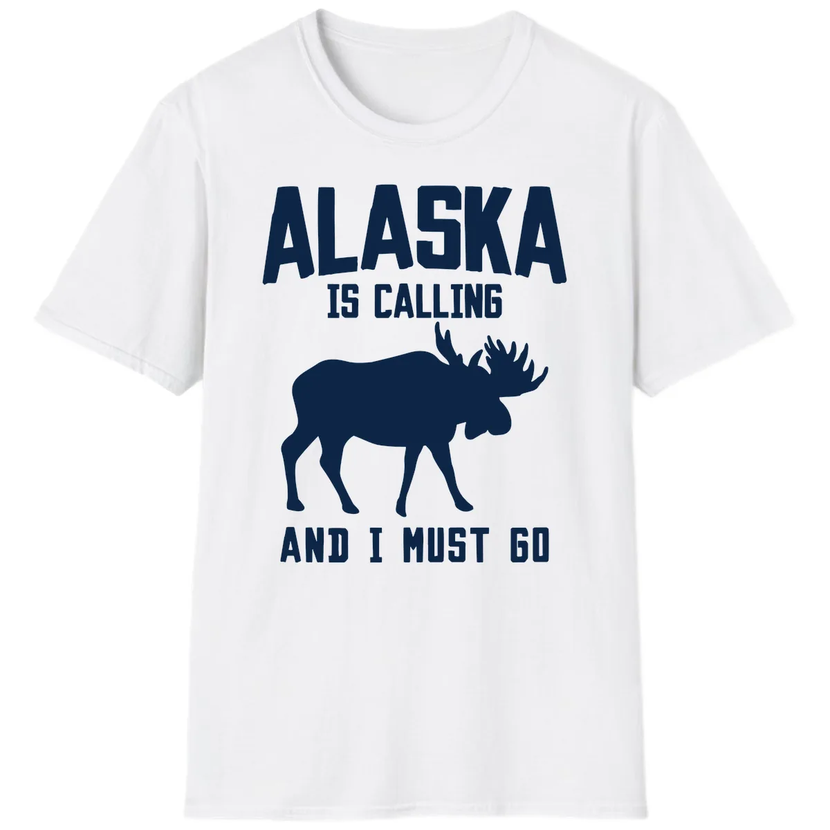 Alaska Is Calling Moose T-Shirt in White