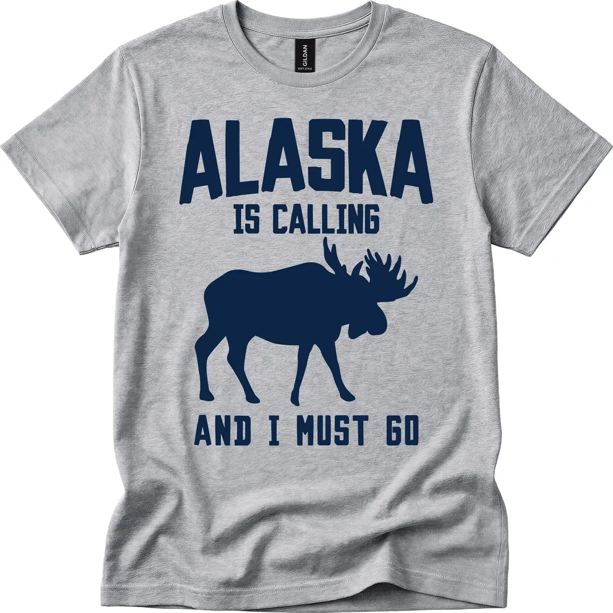 Alaska Is Calling Moose T-Shirt in Sport Grey