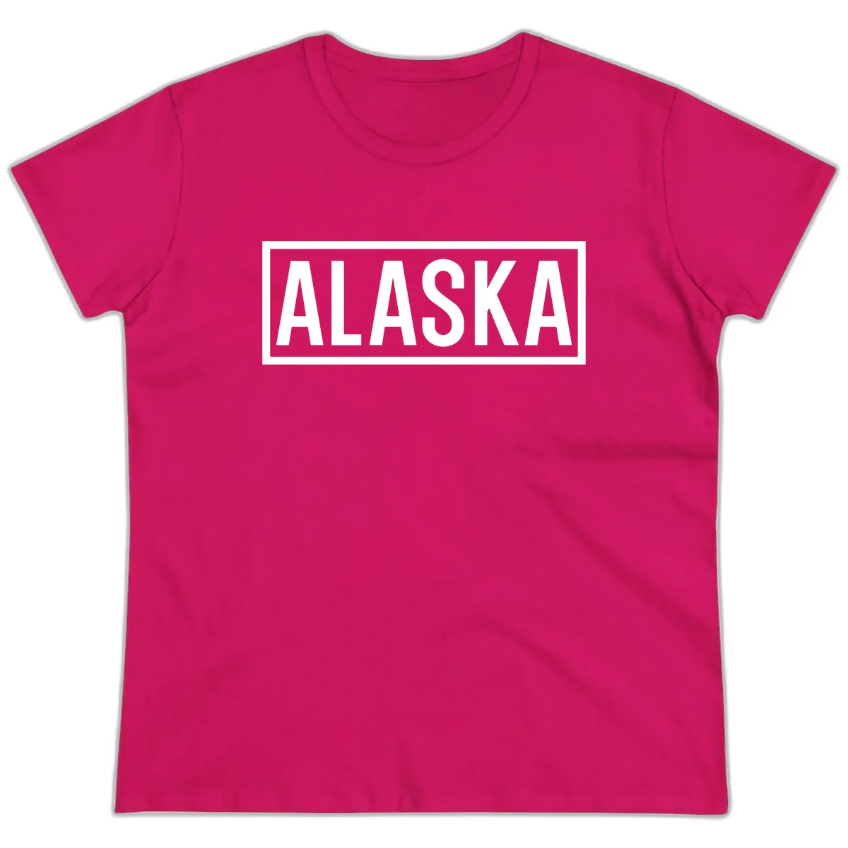 Alaska Bold Statement Ladies Tee in Heliconia