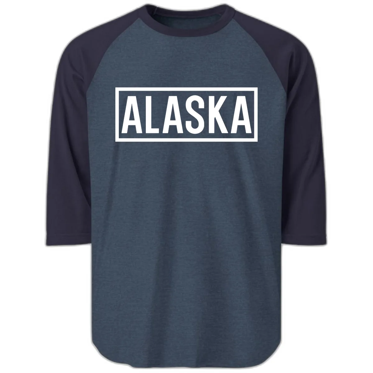 Alaska Bold Statement Raglan 3/4 in Heather Denim Navy
