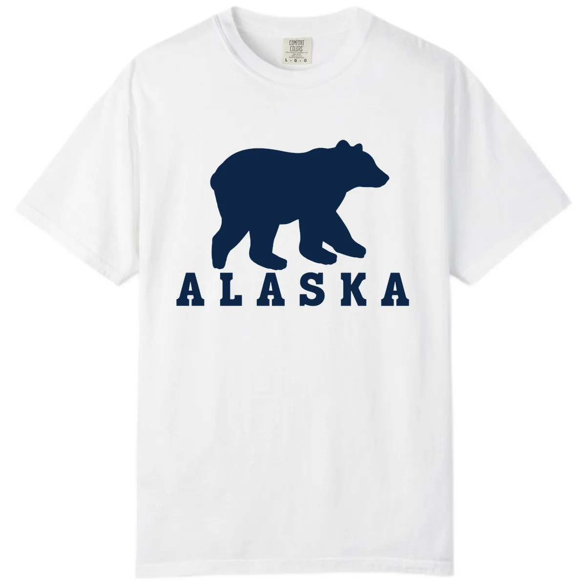 Alaska Bear Silhouette Comfort Color in White