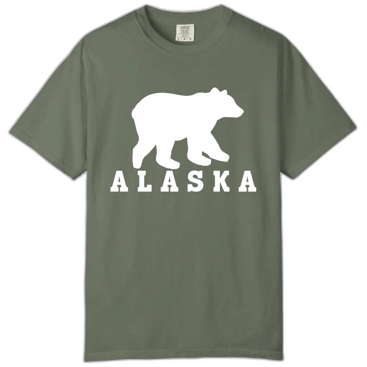 Alaska Bear Silhouette Comfort Color in Moss