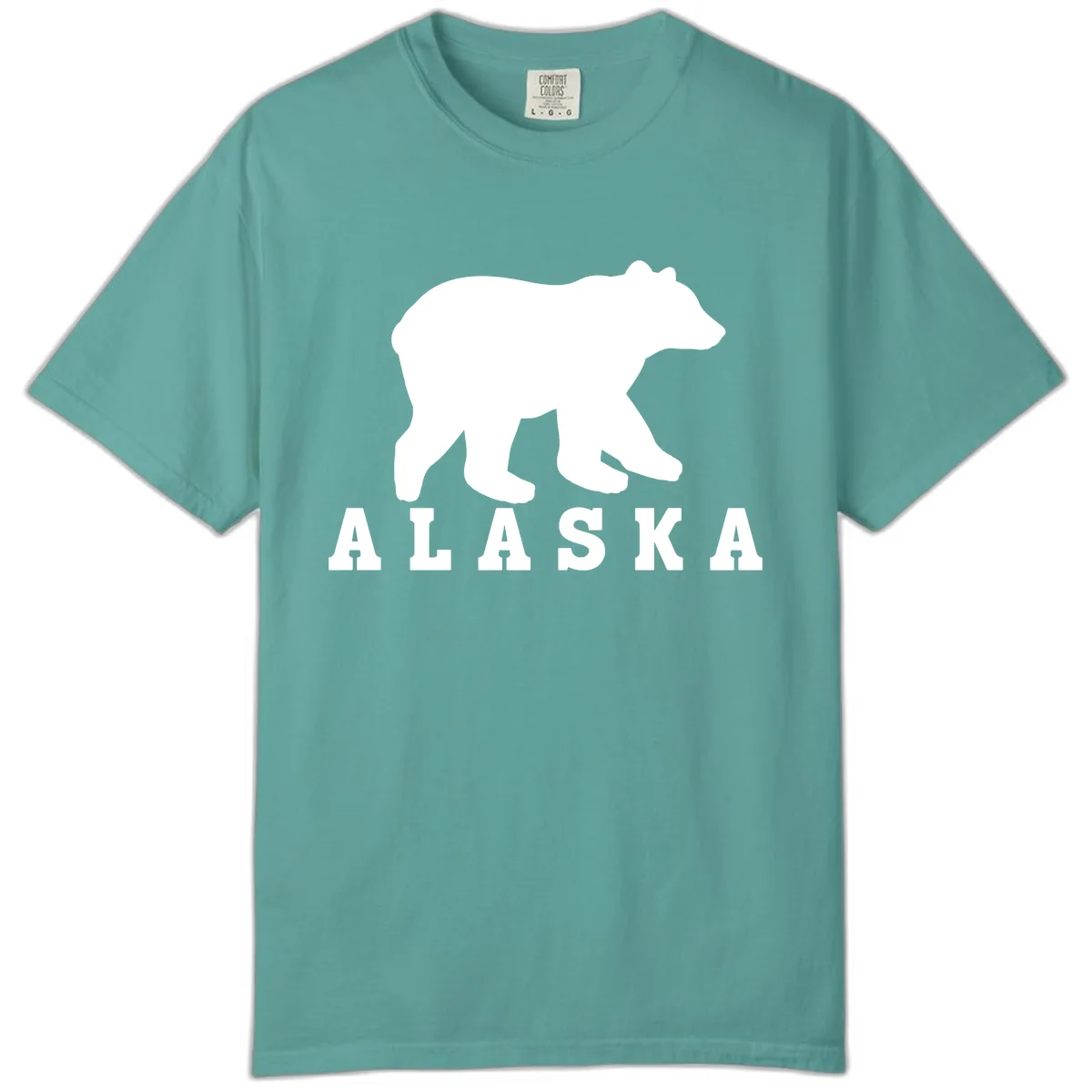 Alaska Bear Silhouette Comfort Color in Seafoam