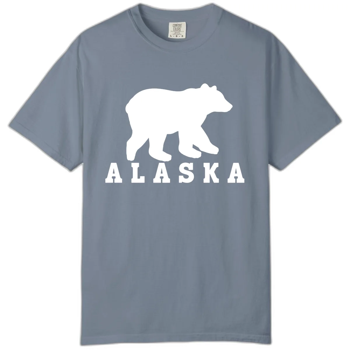 Alaska Bear Silhouette Comfort Color in Blue Jean