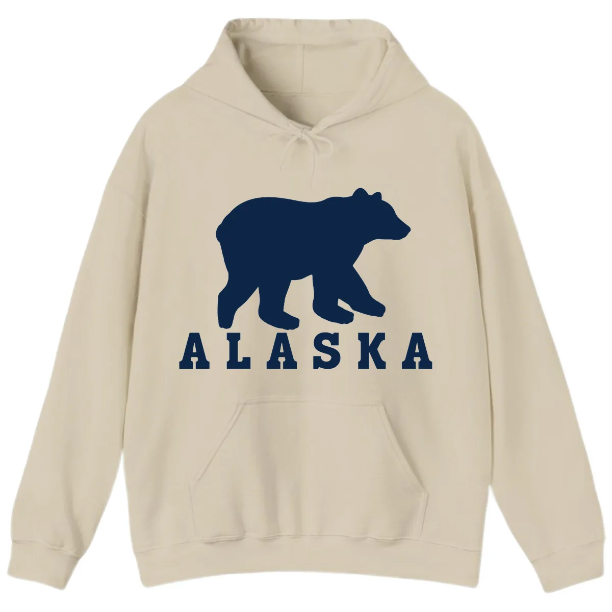 Alaska Bear Silhouette Hoodie in Sand