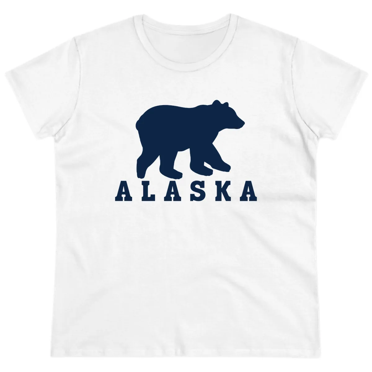 Alaska Bear Silhouette Ladies Tee in White
