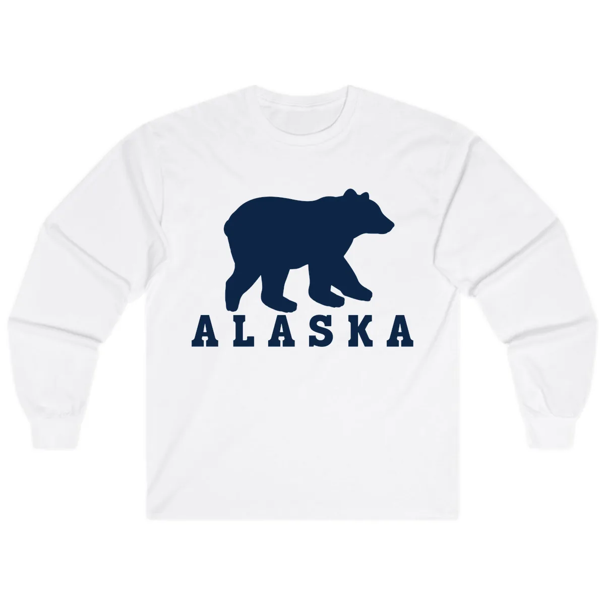 Alaska Bear Silhouette Long Sleeve in White
