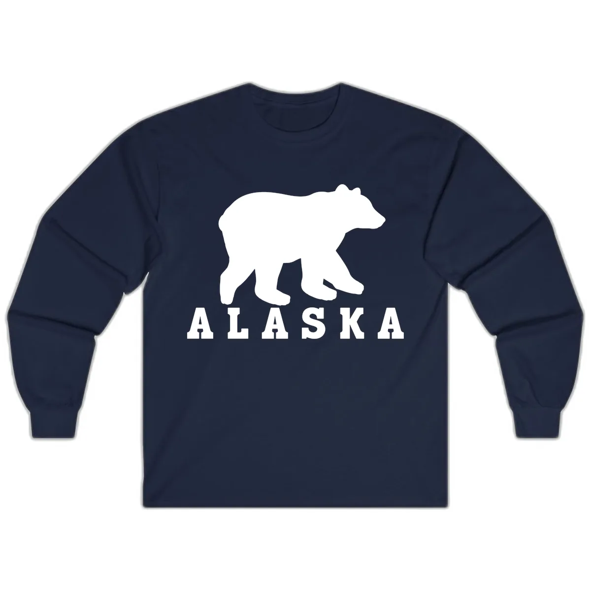 Alaska Bear Silhouette Long Sleeve in Navy