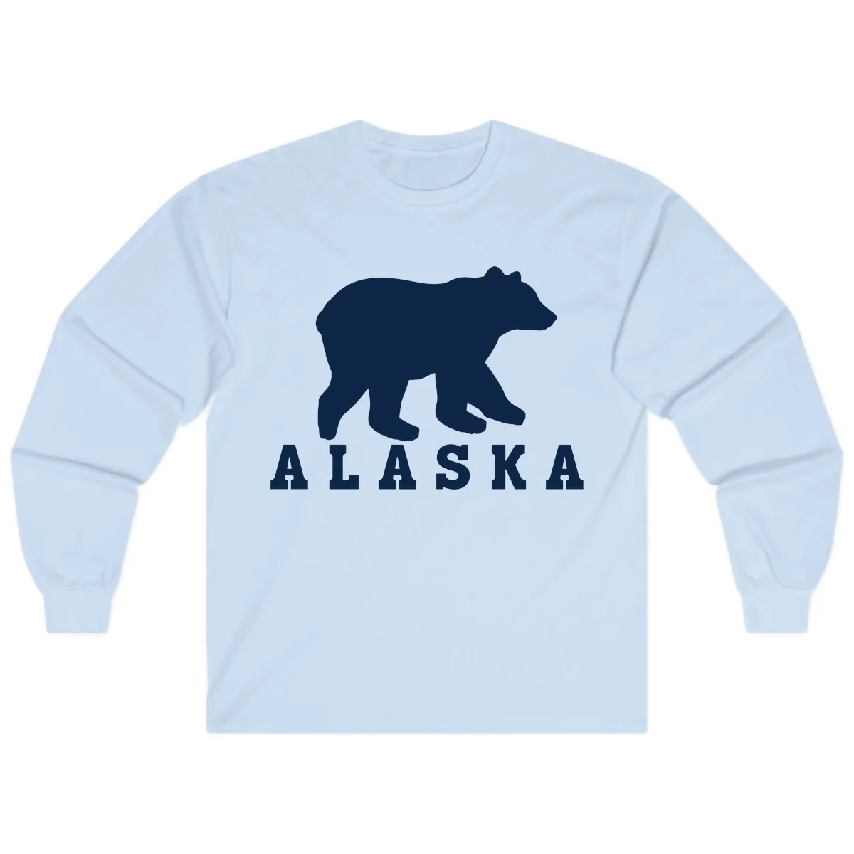 Alaska Bear Silhouette Long Sleeve in Light Blue