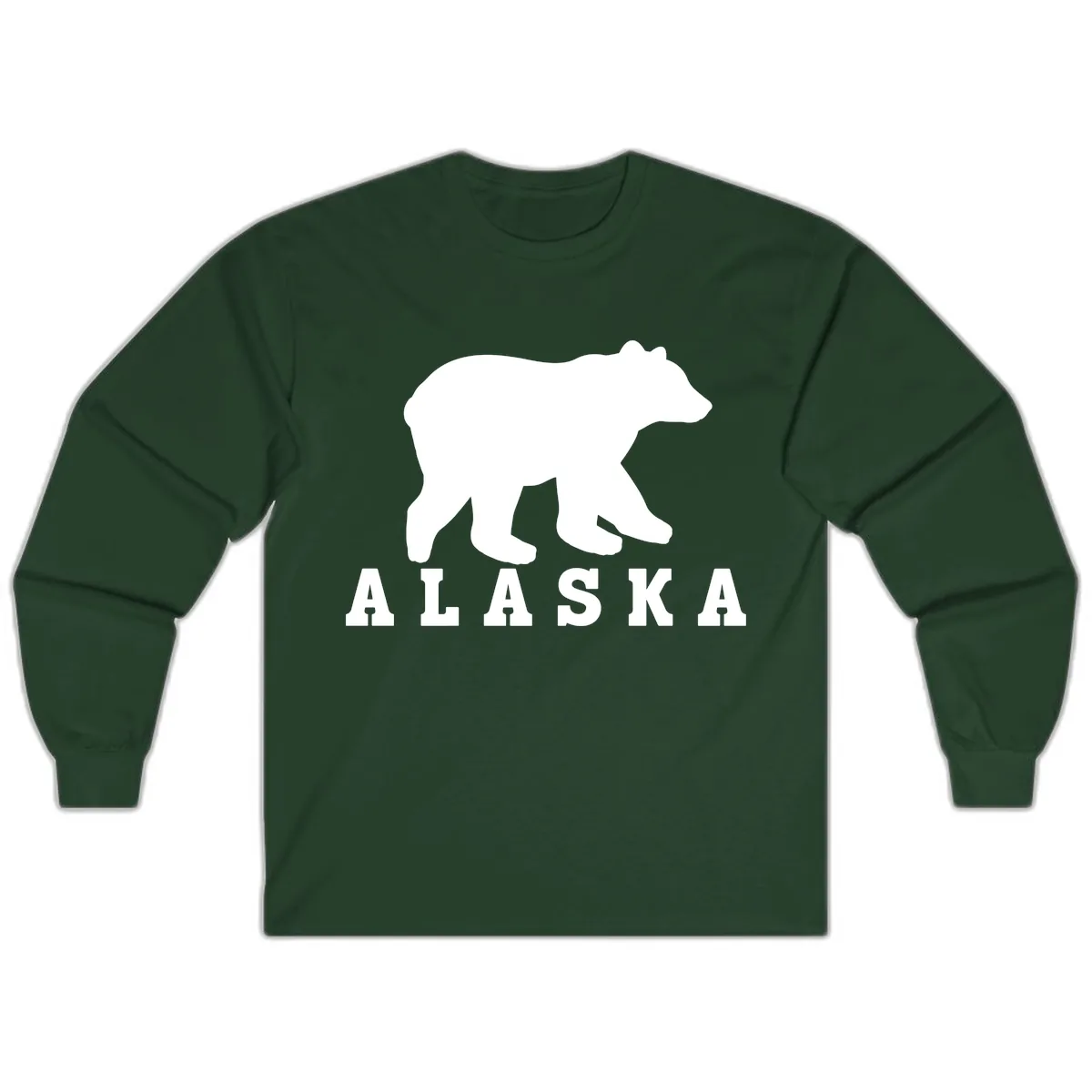 Alaska Bear Silhouette Long Sleeve in Forest Green