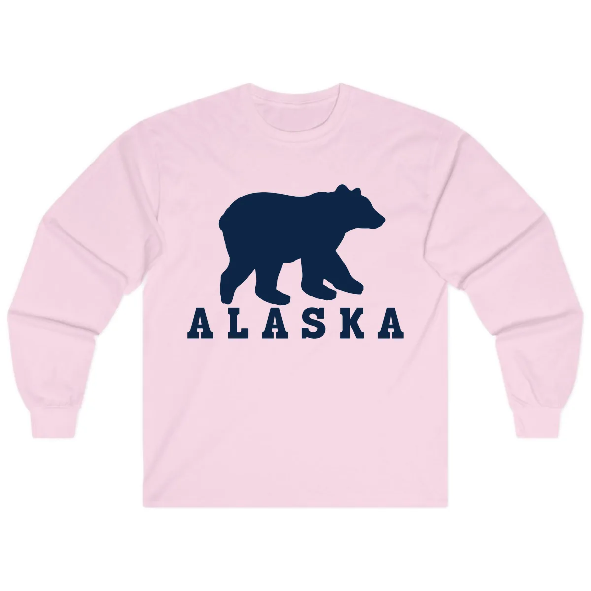 Alaska Bear Silhouette Long Sleeve in Light Pink