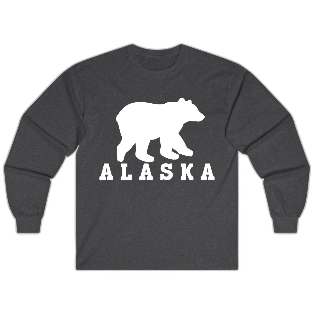 Alaska Bear Silhouette Long Sleeve in Dark Heather