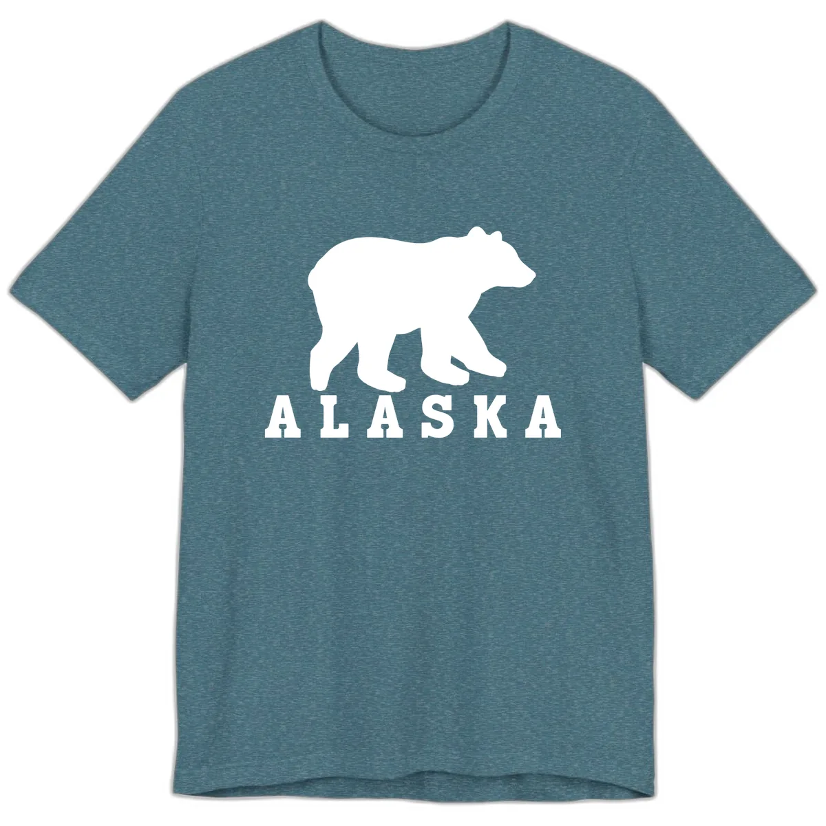 Alaska Bear Silhouette Premium T-Shirt in Heather Deep Teal