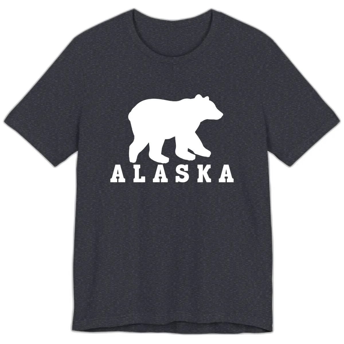 Alaska Bear Silhouette Premium T-Shirt in Heather Navy