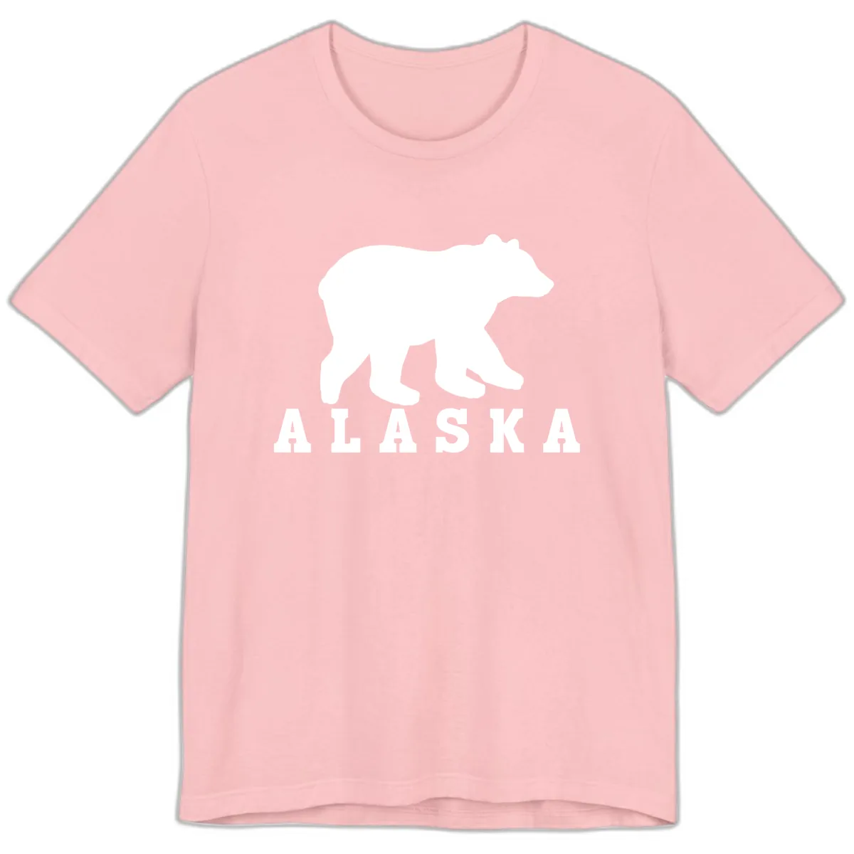Alaska Bear Silhouette Premium T-Shirt in Pink
