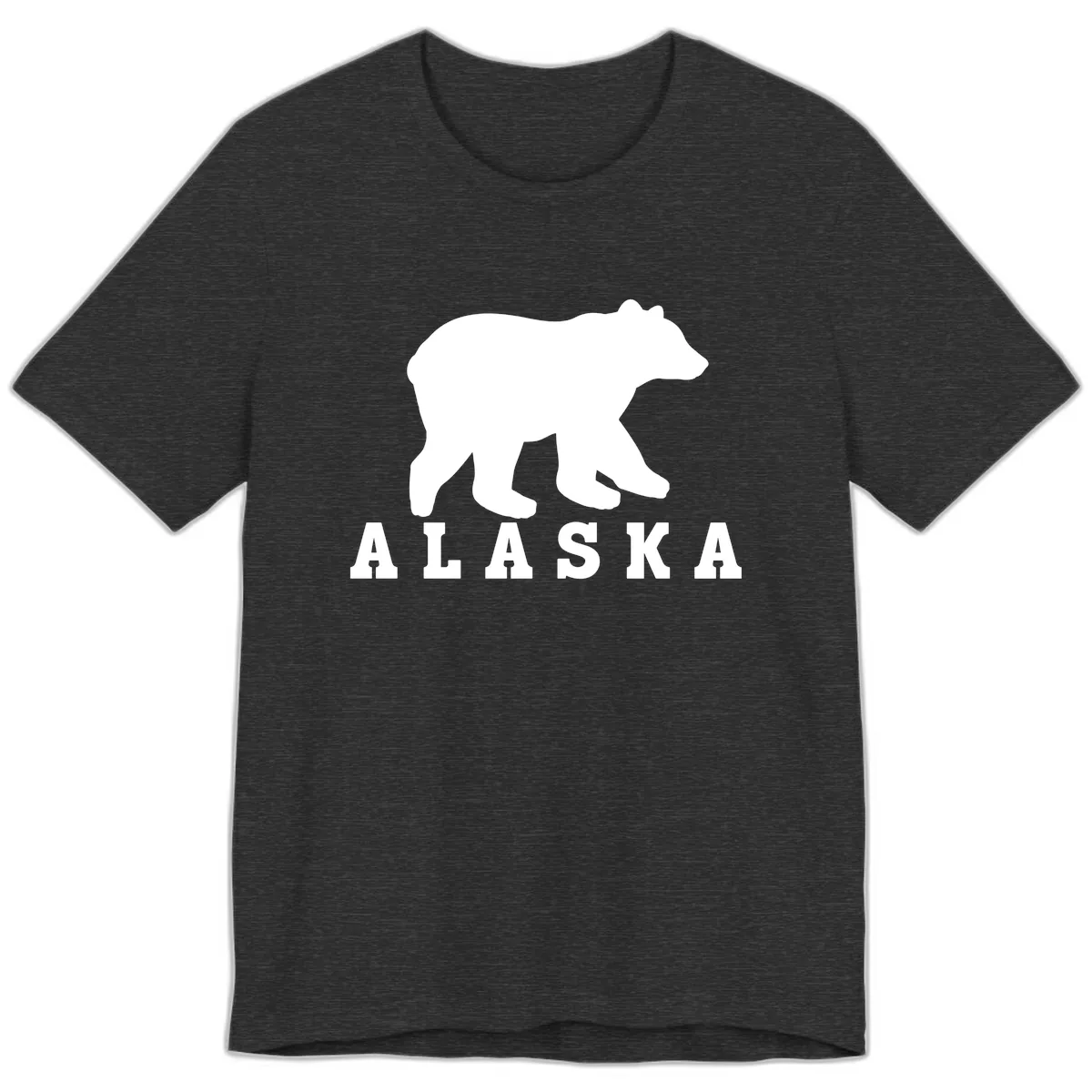 Alaska Bear Silhouette Premium T-Shirt in Dark Grey Heather