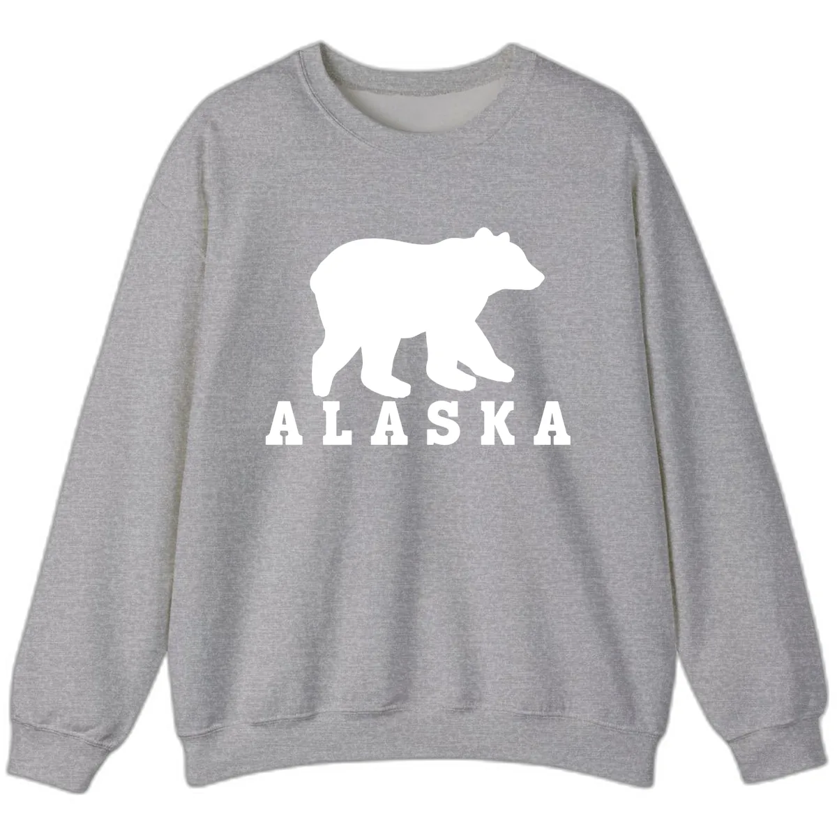 Alaska Bear Silhouette Sweatshirt in Sport Grey