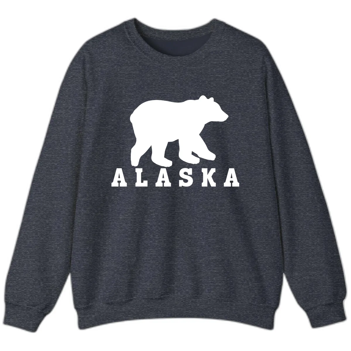 Alaska Bear Silhouette Sweatshirt in Heather Sport Dark Navy
