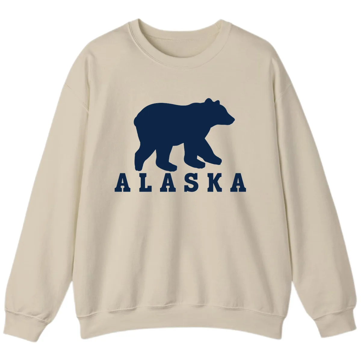 Alaska Bear Silhouette Sweatshirt in Sand