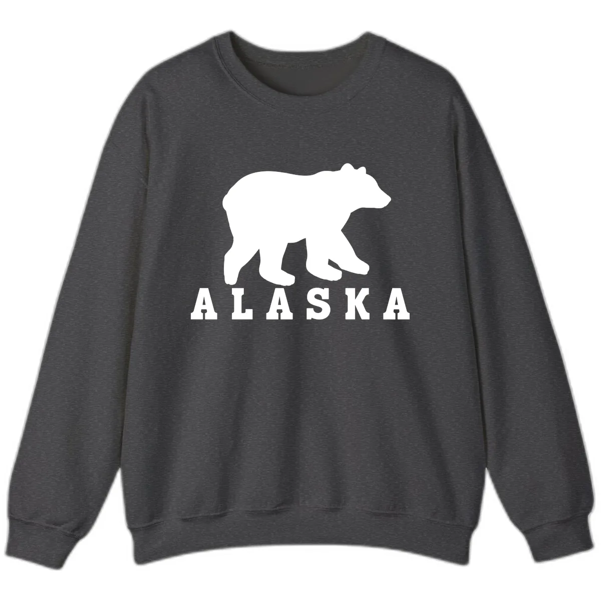 Alaska Bear Silhouette Sweatshirt in Dark Heather