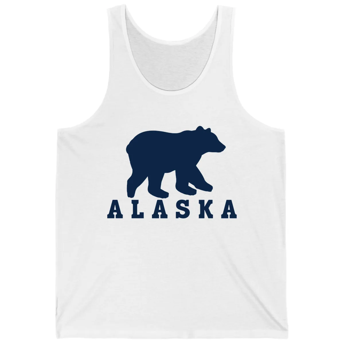 Alaska Bear Silhouette Tank in White
