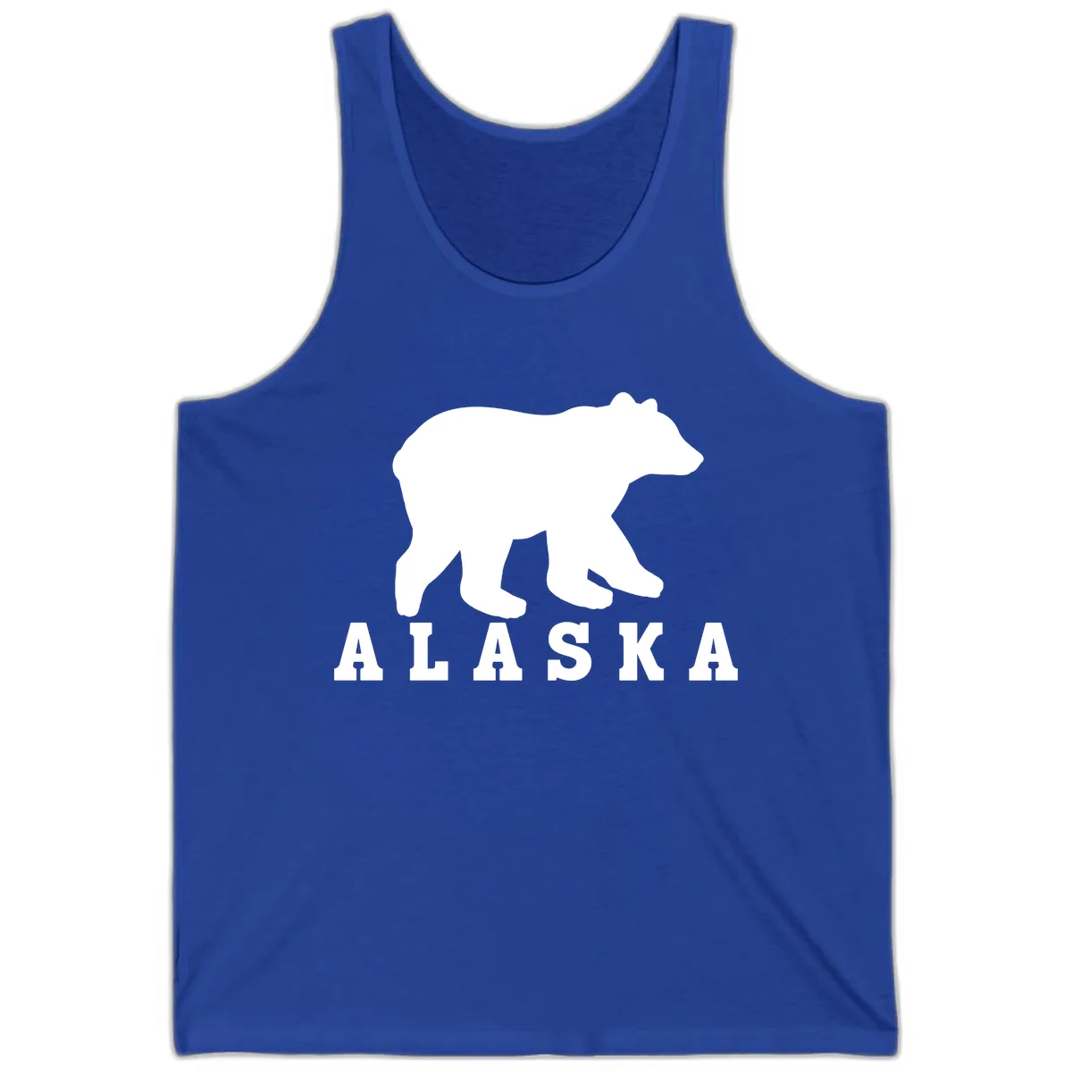 Alaska Bear Silhouette Tank in True Royal