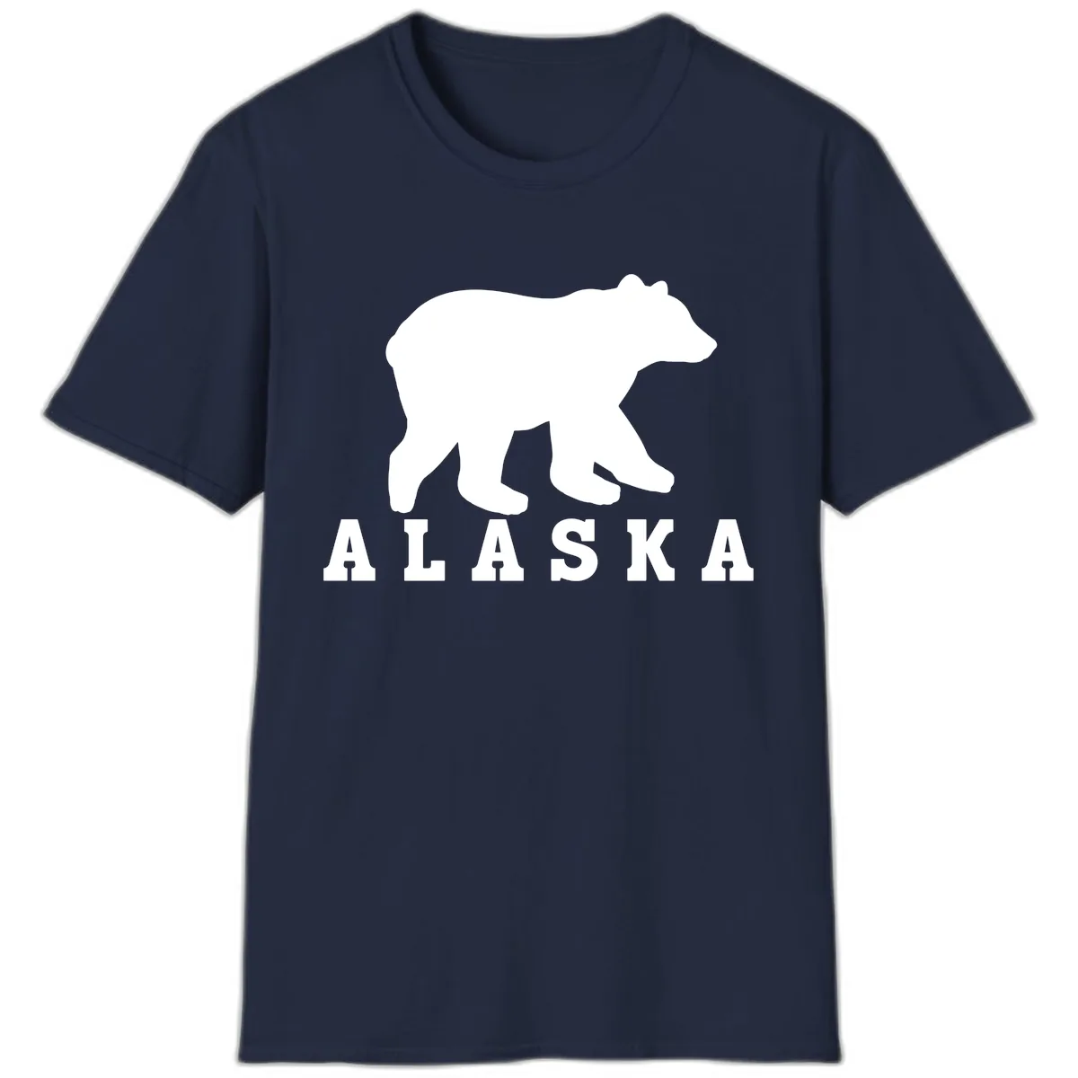 Alaska Bear Silhouette T-Shirt in Navy