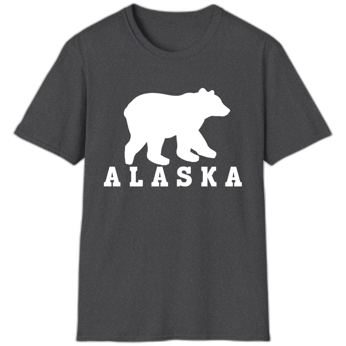 Alaska Bear Silhouette T-Shirt in Dark Heather