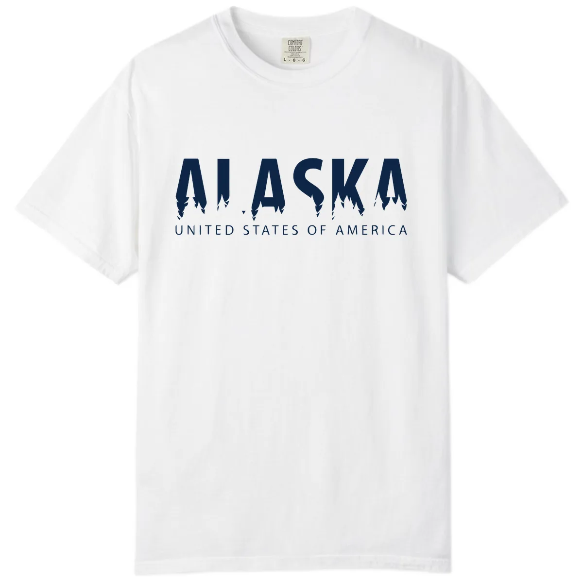 Alaska USA Map Design Comfort Color in White