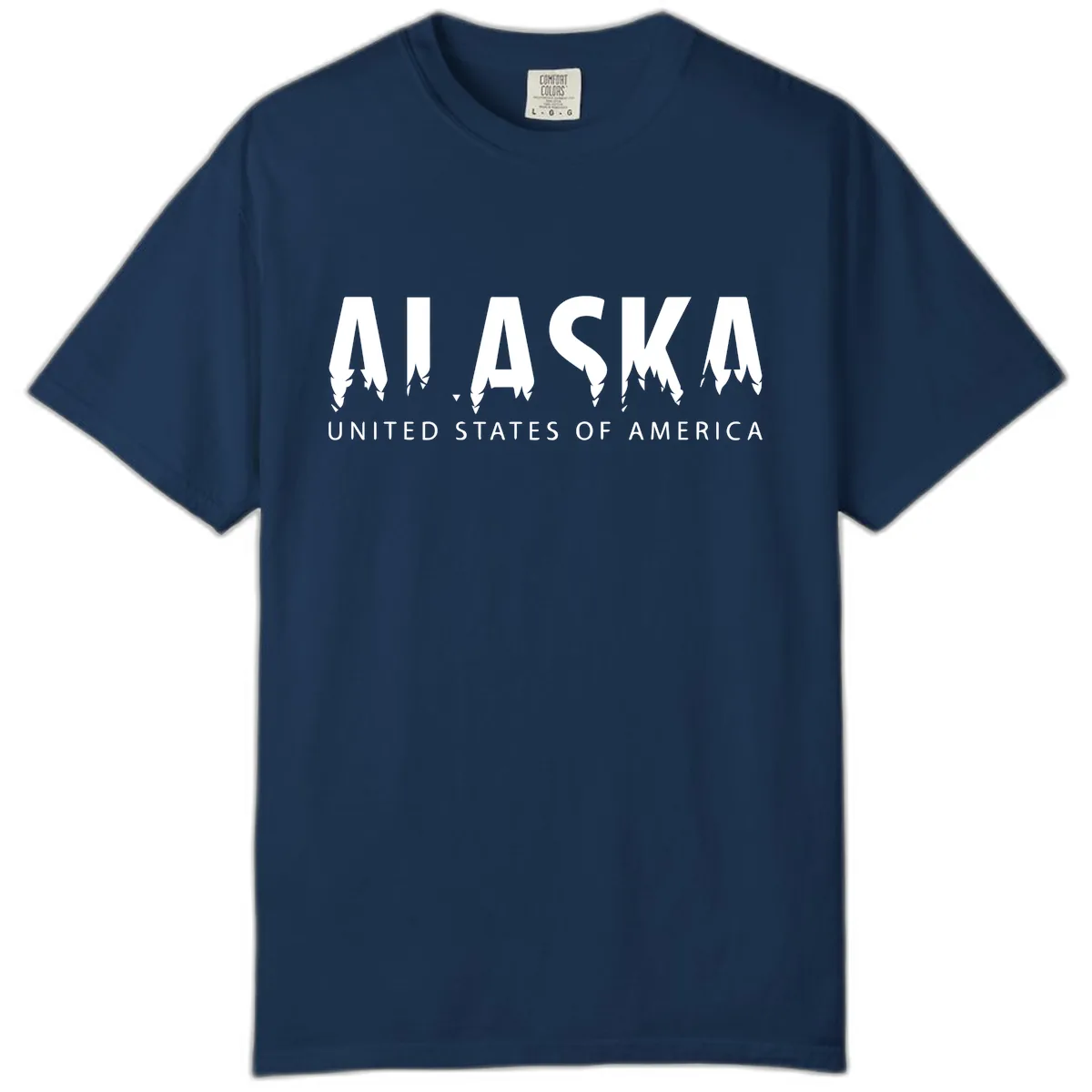 Alaska USA Map Design Comfort Color in Navy