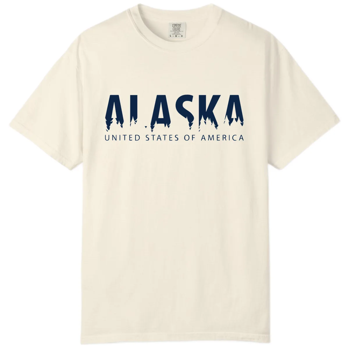 Alaska USA Map Design Comfort Color in Ivory