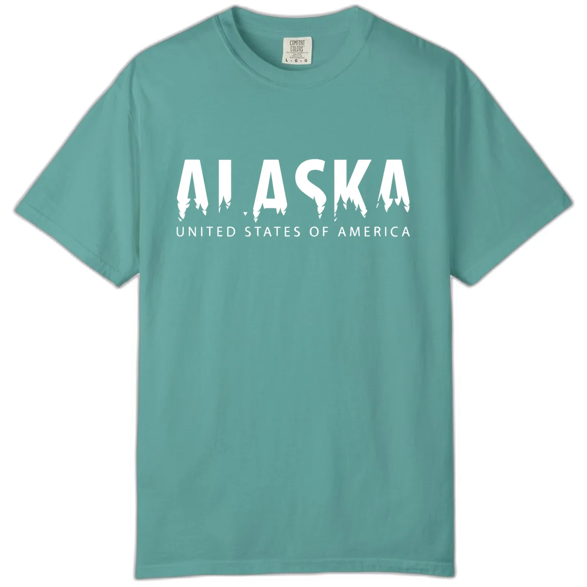 Alaska USA Map Design Comfort Color in Seafoam