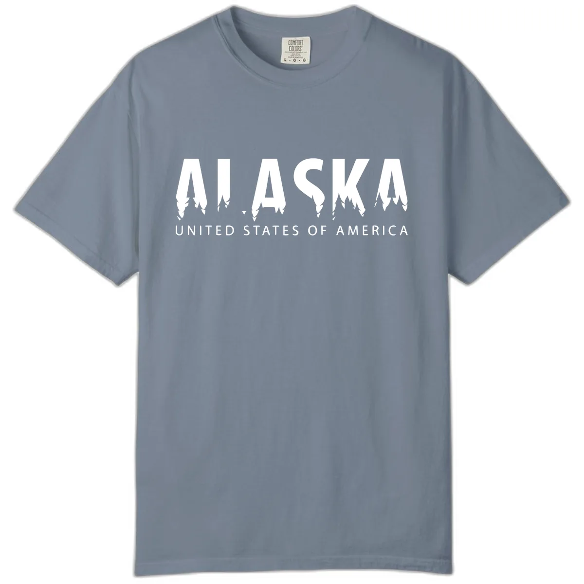 Alaska USA Map Design Comfort Color in Blue Jean