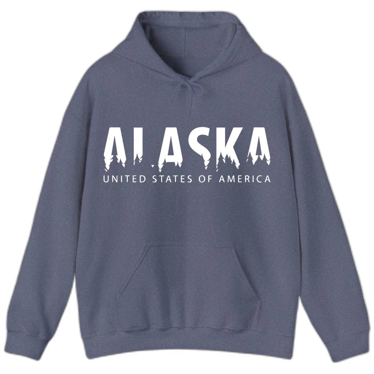 Alaska USA Map Design Hoodie in Heather Navy
