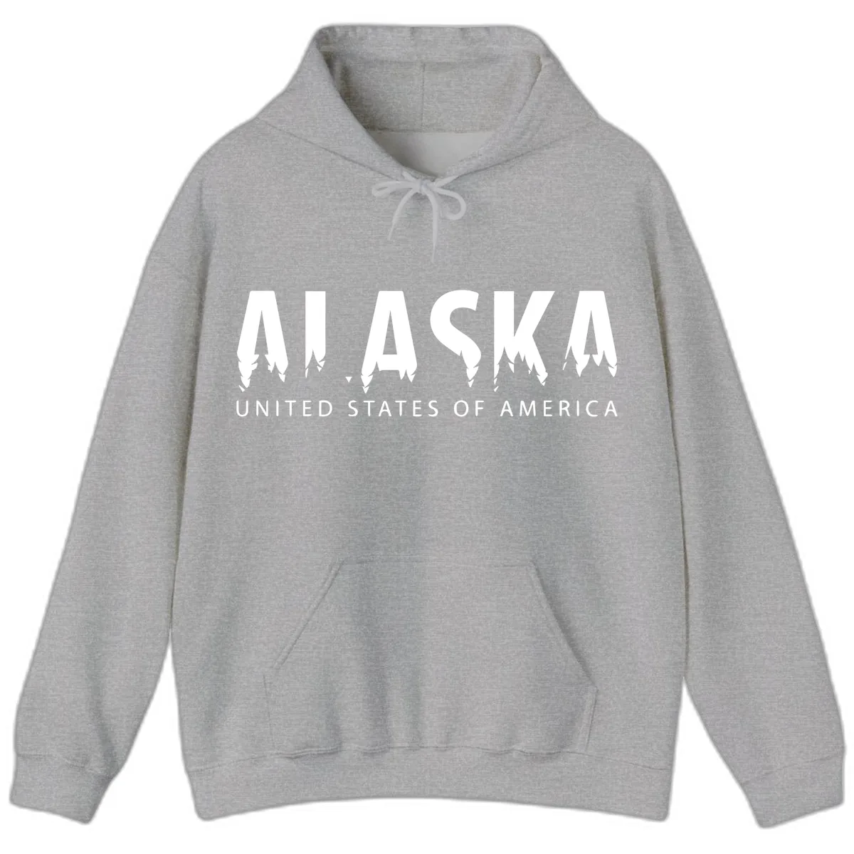 Alaska USA Map Design Hoodie in Sport Grey