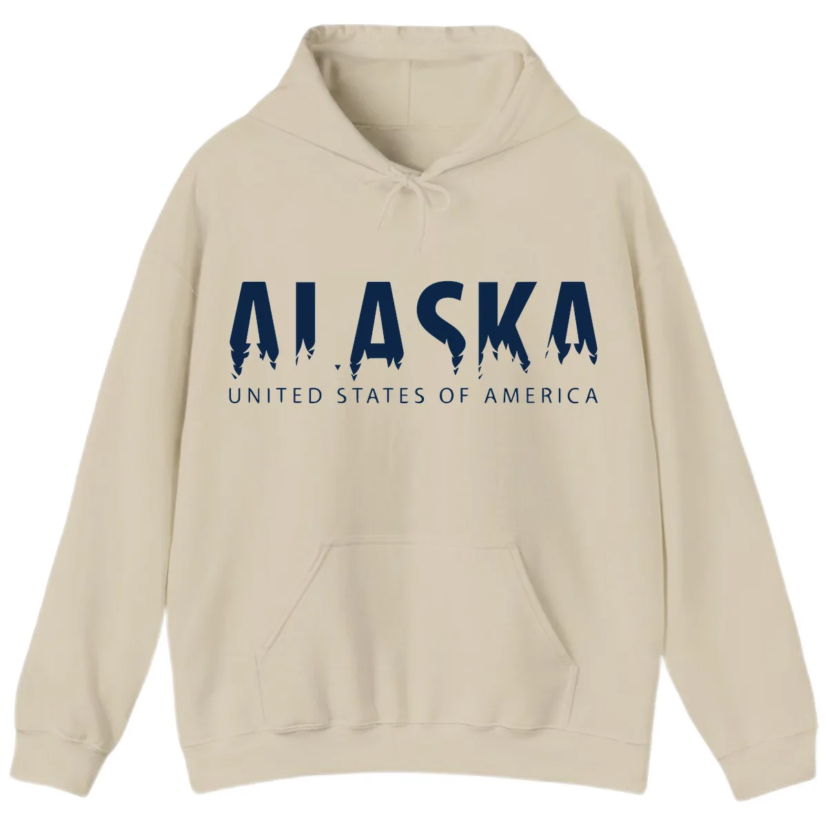 Alaska USA Map Design Hoodie in Sand