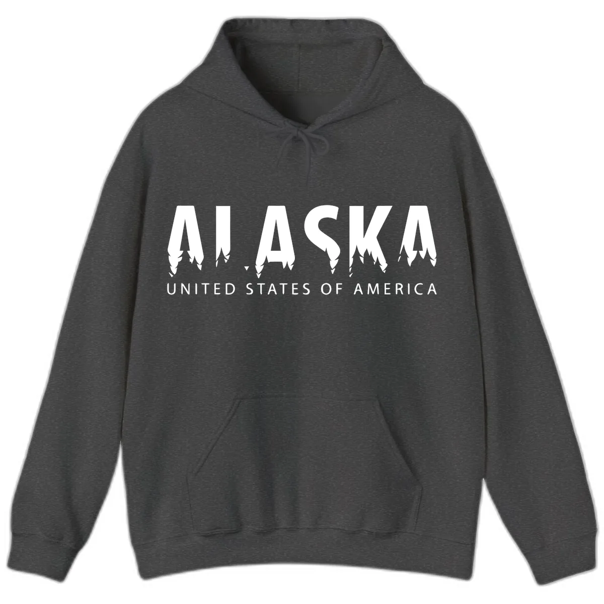 Alaska USA Map Design Hoodie in Dark Heather