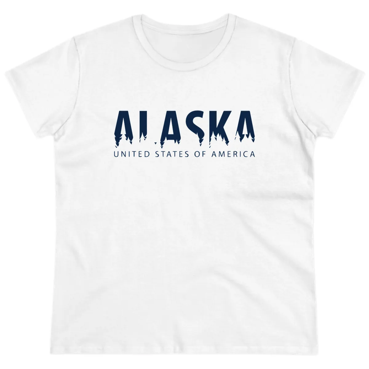 Alaska USA Map Design Ladies Tee in White