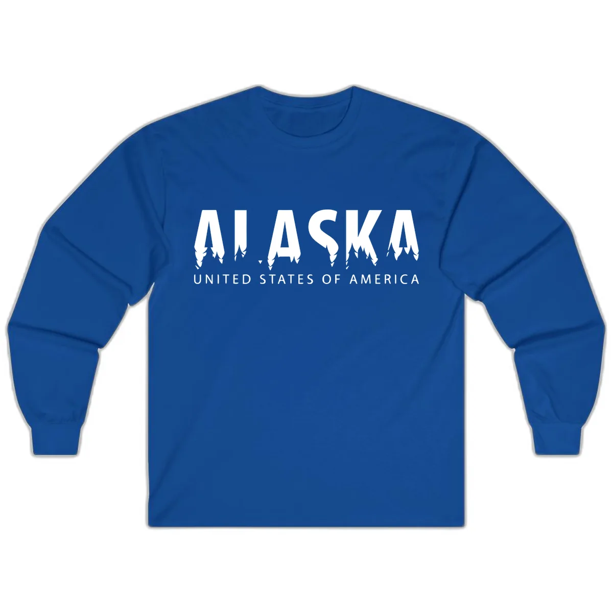 Alaska USA Map Design Long Sleeve in Royal