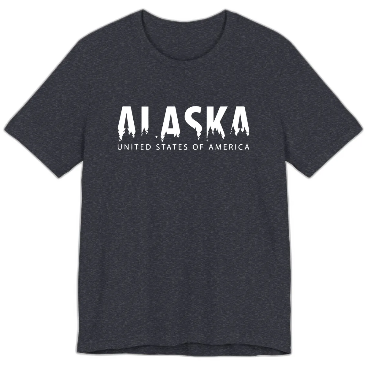 Alaska USA Map Design Premium T-Shirt in Heather Navy
