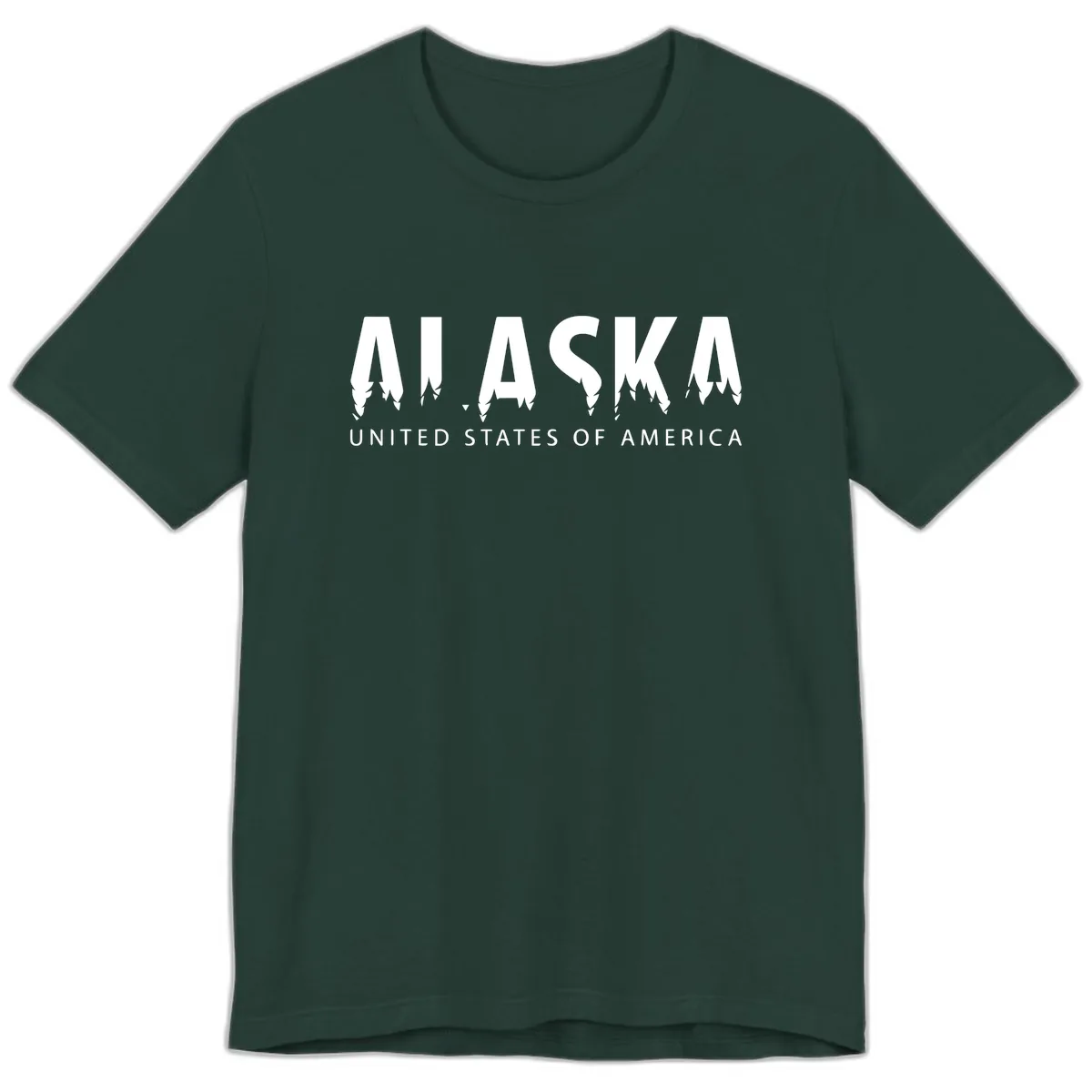 Alaska USA Map Design Premium T-Shirt in Forest