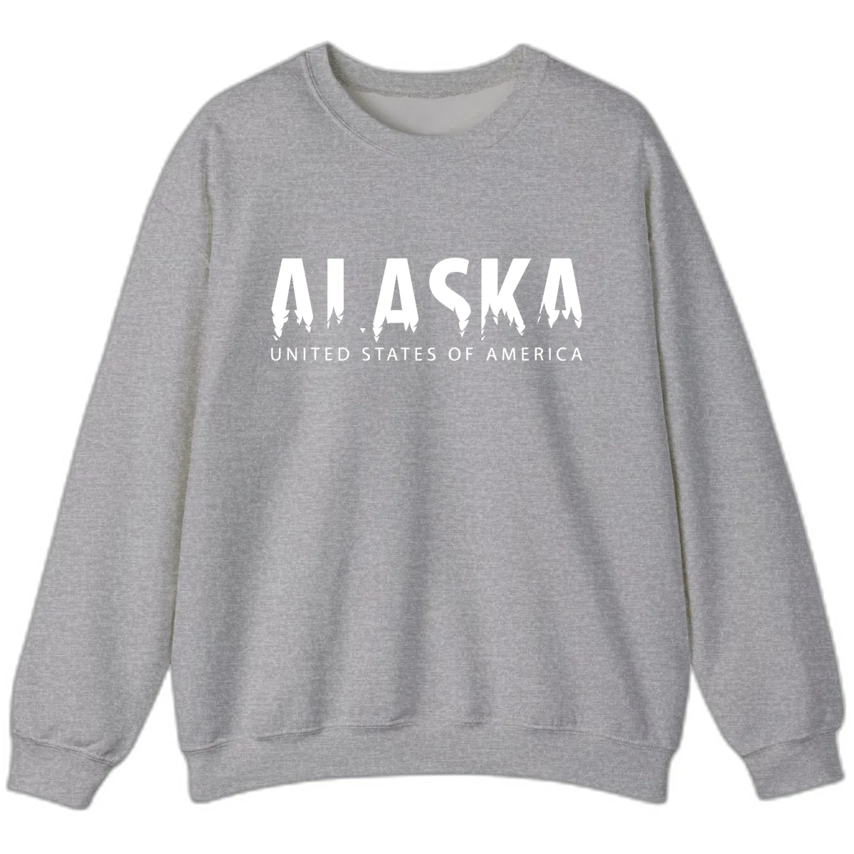 Alaska USA Map Design Sweatshirt in Sport Grey
