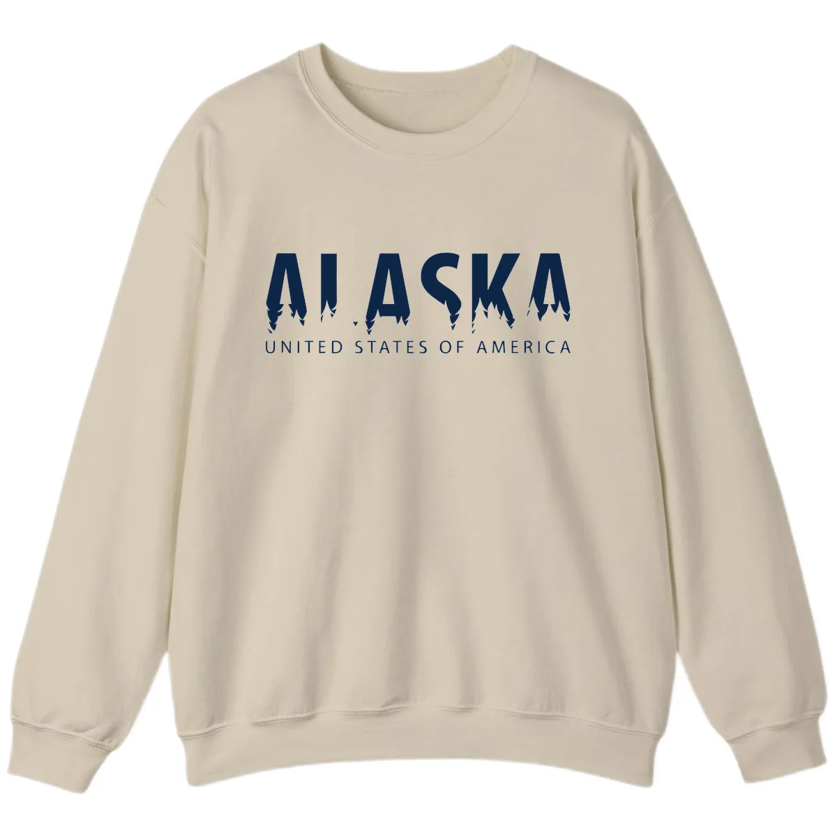Alaska USA Map Design Sweatshirt in Sand