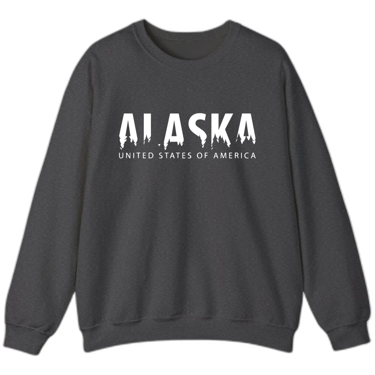 Alaska USA Map Design Sweatshirt in Dark Heather