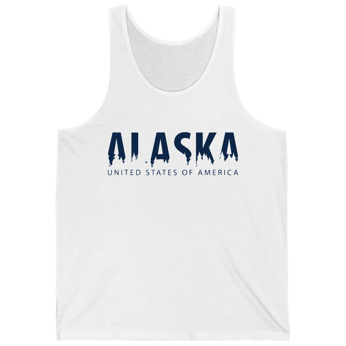 Alaska USA Map Design Tank in White