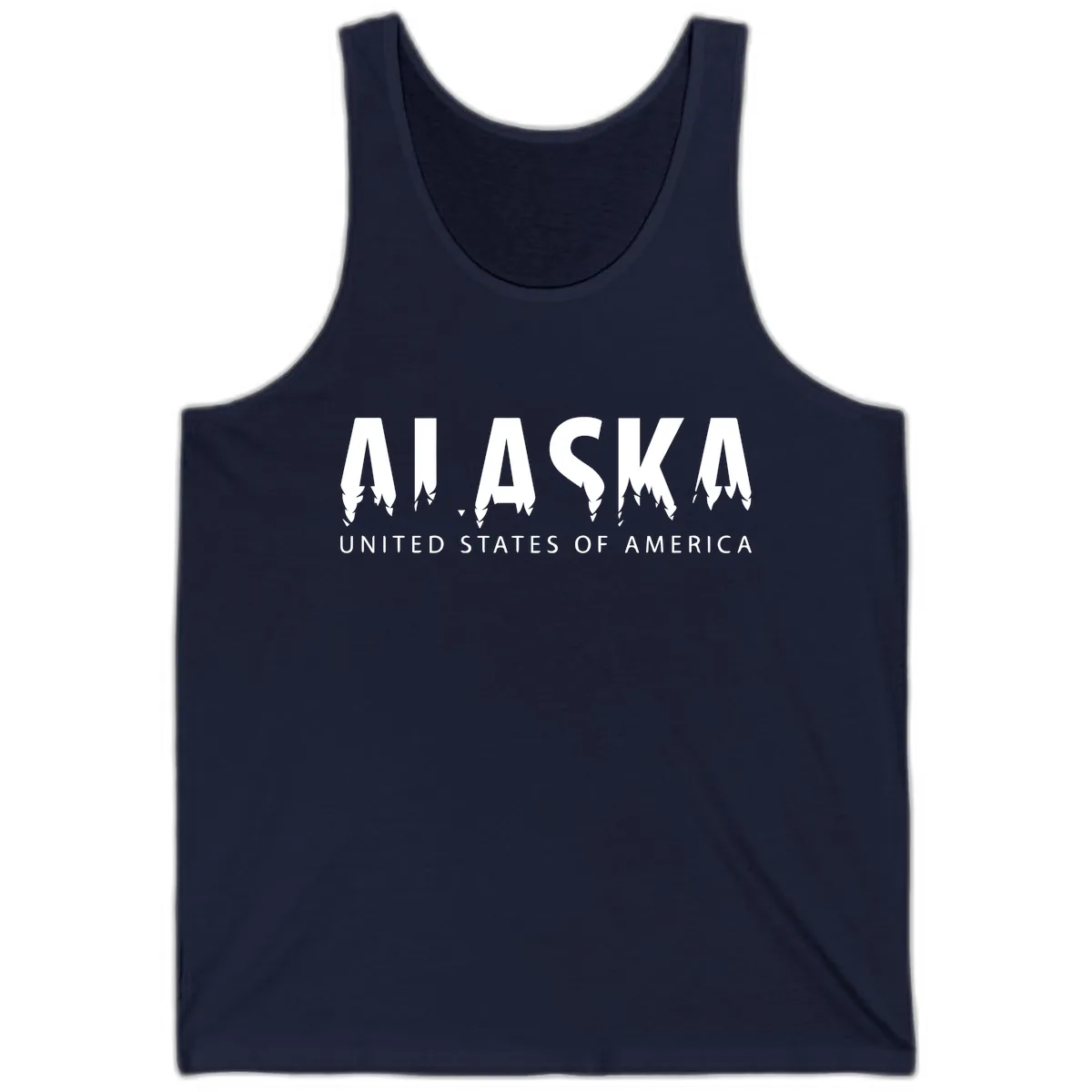 Alaska USA Map Design Tank in Navy