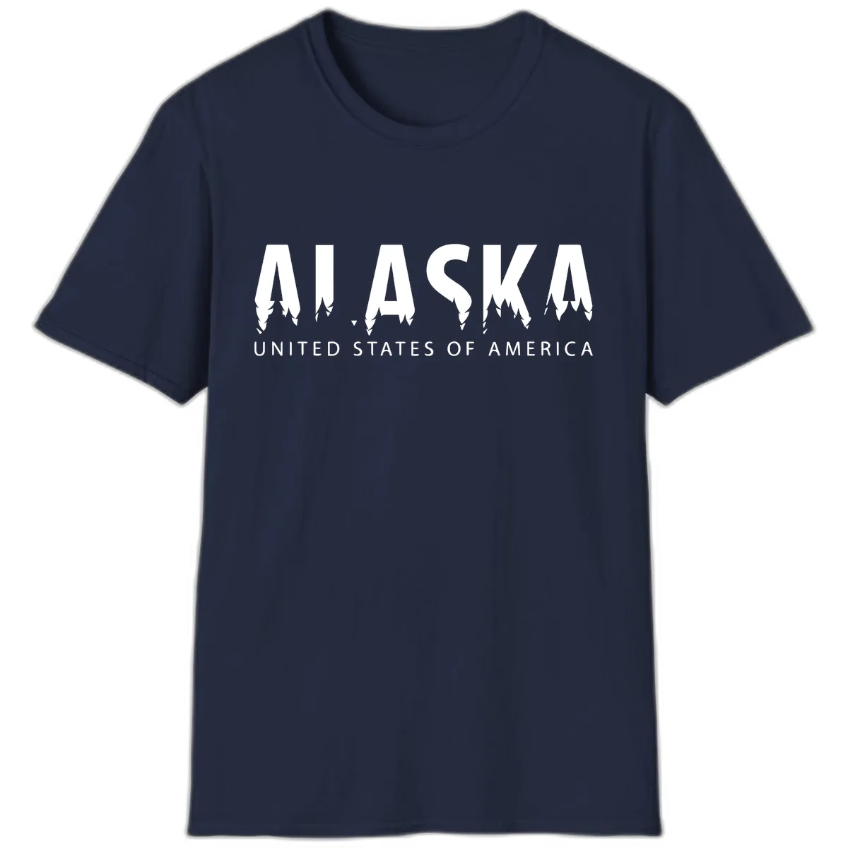 Alaska USA Map Design T-Shirt in Navy